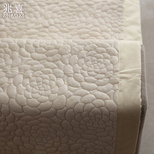 鱼鳞花纯色短毛绒沙发垫布艺绗缝坐垫欧式高档防滑加厚沙发套