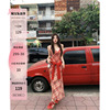 2toyoung海边日记 格纹吊带连衣裙女夏季气质收腰精致长裙