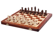 1chess国际象棋棋盘棋子全实木，波兰进口折叠棋具中型磁力