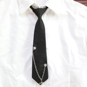 女生短款链条黑色小领带，衬衣搭配学生jk日系学院风韩国