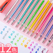 彩色闪光啫喱笔闪亮金属一笔多色，流沙珠光荧光色，水彩闪粉彩虹笔手