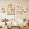 北欧客厅装饰画带钟表现代简约沙发背景墙壁画创意高档奶油风