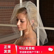 韩式双层短款大眼网，新娘头纱旅拍摄影造型硬纱