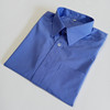 纯色短袖男装方领衬衫女款修身蓝色免烫商务衬衣夏季休闲工衣