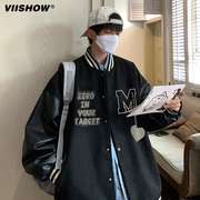 VIISHOW外套男士春秋夹克设计感小众美式复古vibe工装学生棒球服