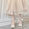 白色珍珠玛丽珍女单鞋，2024春夏法式高跟鞋仙女风气质公主伴娘