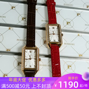 罗西尼1446石英表时尚流行款，风靡皮带长方形，水钻学生淑女手表