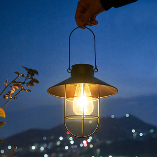 太阳能户外庭院灯led吊灯复古装饰铁艺灯泡别墅，景观花园庭院路灯