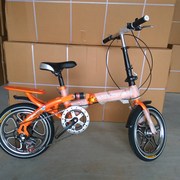 16寸折叠h变速自行车成人减震一体轮小孩学生折叠单车双碟刹