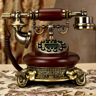 欧式复古电话机仿古家用时尚创意座机，老式转盘客厅无线插卡电话机