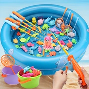 钓鱼玩具儿童益智戏水男孩小女孩1一2-3三岁半宝宝磁性沙池子套装
