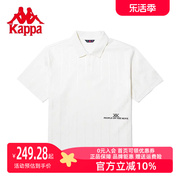 卡帕kappa2024春季男复古短袖提花polo翻领半袖，t恤k0d32pd05