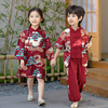 中国风男童夏季短袖汉服套装女款旗袍改良裙子六一儿童古装演出服