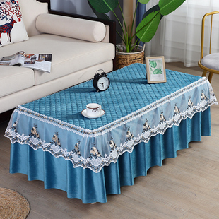 防滑茶几套罩全包简约现代蕾丝桌布垫，客厅盖布长方形茶机桌罩台布