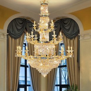 欧式水晶吊灯奢华大气复式别墅挑空客厅灯楼中楼酒店大厅餐厅灯具