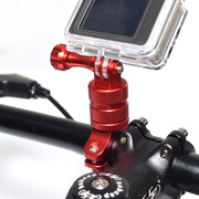 Gopro7/6/5配件铝合金360旋转单车支架自行车固定夹相机云台连接