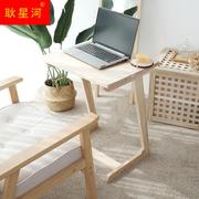 小户型简约现代实木笔记本电脑桌，学生书桌床头柜，出租房简易家具