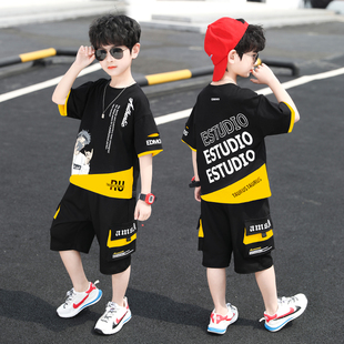 童装男童夏装短袖套装2024年中大儿童洋气，男孩运动韩版夏季潮
