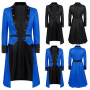 欧美中世纪蒸汽朋克，复古长袍提花大衣，外套维多利亚时代制服中长款