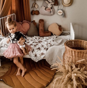 ins北欧风儿童爬行垫纯色，叶子地垫宝宝爬爬垫儿童房卧室游戏地毯