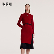 歌莉娅毛织套装，女冬季气质通勤红色，连衣裙黑色半裙1bccaa040