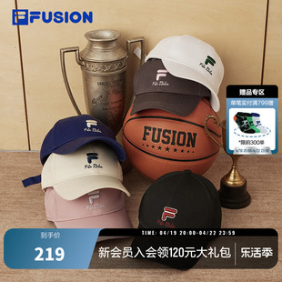 FILA FUSION斐乐潮牌情侣款棒球帽2024夏防晒运动帽遮阳帽鸭舌帽