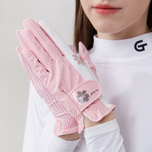 高尔夫球女士手套双手，防滑耐磨透气golf运动女款护手，出口韩版手套