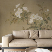 艺速现代新中式古风墙纸，客厅沙发卧室背景墙，定制壁画武陵春色