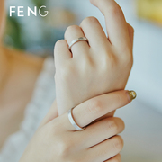 手工拉丝素圈情侣戒指，s925纯银一对男女，对戒简约原创小众设计刻字