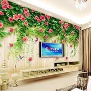 3D大型壁画卧室电视背景墙壁纸蔷薇花卧室装饰沙发客厅墙纸墙布