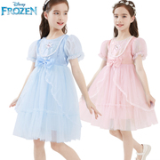 迪士尼女童连衣裙儿童夏装艾莎公主，网纱裙女孩，蓬蓬裙表演礼服