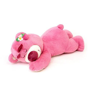 可爱倒霉熊趴版草莓熊玩偶粉色睡觉抱枕公仔毛绒玩具送生日礼物女