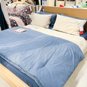 IKEA宜家床上用品4件套 林克茂 被套床单枕套米黄色蓝色纯色纯棉