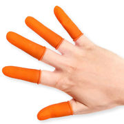 伏兴fx562乳胶手指套加厚耐磨防滑橡胶劳保，指套点钞护指套橘色麻