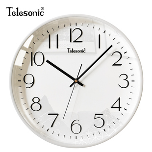 telesonic天王星静音挂钟客厅卧室，简约石英钟表，时尚北欧风壁挂表