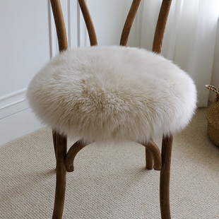 小沙纯羊毛皮圆形坐垫地毯羊毛椅垫羊毛沙发垫蒲团坐垫椅子垫方垫