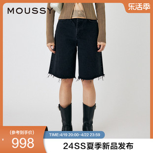 moussy2024夏季cleanfit松弛感百慕大牛仔裤，010hsj11-0060