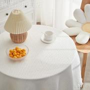 折叠桌子摆摊桌布小圆桌感白色，圆形台布生日布置电视柜棉麻茶几布