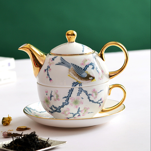 下午小茶壶一人用子母壶骨瓷茶具套装英式复古杯碟下午花茶茶壶