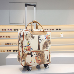拉杆包女轻便万向轮小款便携旅行包手提韩版大容量短途旅游行李袋