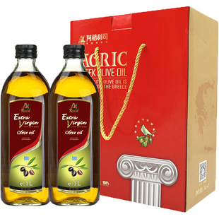 阿格利司希腊进口特级初榨橄榄油1000ml×2食用油团购礼盒装