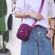 韩版休闲大屏手机包单肩包女牛津斜挎布包竖款迷你手机袋小包