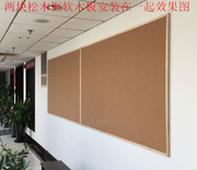厂木框双面软木板图钉板照片墙90120CM留言板背景墙水松板宣传库