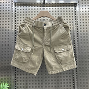 夏季休闲短裤欧美潮男士工装五分裤美式复古做旧宽松潮流直筒短裤