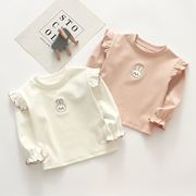 女宝宝春秋外穿长袖T恤上衣女童婴儿秋季洋气韩版公主衬衫打底衫
