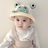 婴儿渔夫帽子春秋款薄款宝宝，出游男女童可爱青蛙幼儿遮阳秋冬超萌