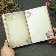 中国风复古花日记本手账本欧式学生笔记本全彩页记事本笔记本本子