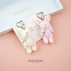 韩国ins手工粉色小兔爱心，汽车包包挂饰钥匙扣，airpods挂件可爱少女