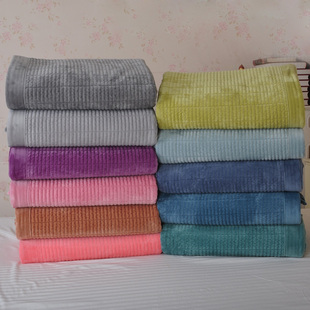 韩式外贸水洗毯子短毛绒素色绒毯纯色冬季保暖床垫床盖铺盖两用