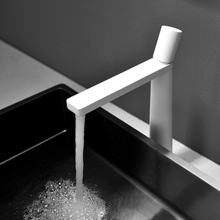 德国工艺台盆龙头白色水龙头，卫生间个性面盆龙头，创意浴室洗手台